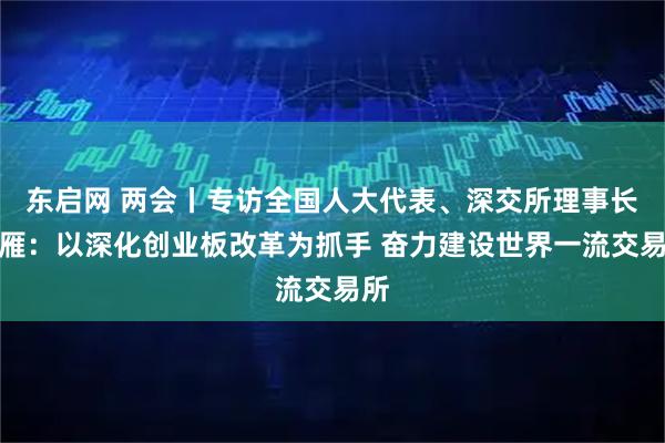 东启网 两会丨专访全国人大代表、深交所理事长沙雁：以深化创业板改革为抓手 奋力建设世界一流交易所